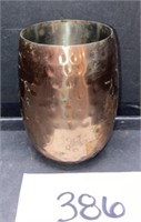 Hammered copper stemless wine glass