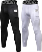 LNJLVI 2 Pack Men's Compression Pants Active Base