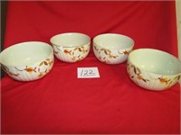 4- JEWEL TEA BOWLS SOME W/ CHIPS