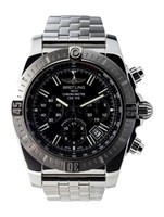 Breitling Chronomat Black Dial Auto Ss Watch 44mm