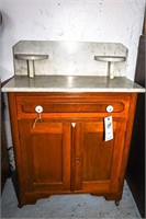 Outstanding Marble Top Walnut Commode 28x40x14