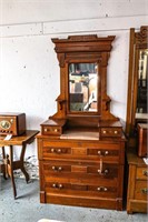 Walnut Dresser with Marble Insert and Glove