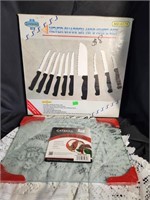 NEW Cummins 10 pc knife set  & glass cutting bd