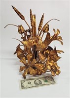 MCM ITALIAN GOLD GILT METAL FLORAL SCULPTURE DECOR