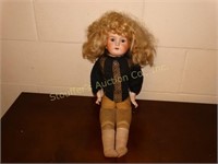 Vintage porcelain doll head & arms w/ cloth body
