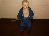 Antique boy doll Painted Composition Face w/cloth