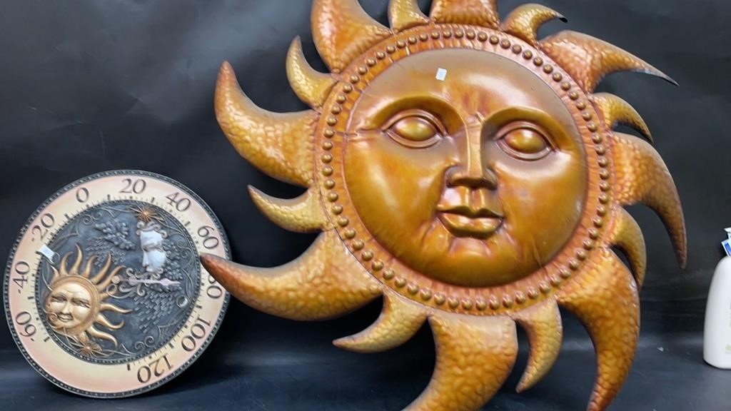 Outdoor Thermometer, Metal Sun Face