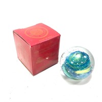 Lorenzo Art Glass Sphere Paperweight Aqua