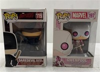 Funko pop Marvel Daredevil 119 and Gwenpool 197