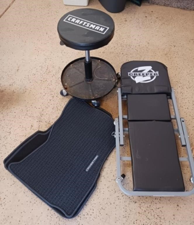 Craftsman Mechanics Stool, Creeper and Mats