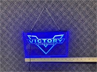 Lighted Victory Motorcycle Sign 8 x 12