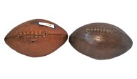 Two Vintage Leather Footballs