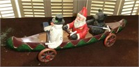 Santa in canoe w/wheels
