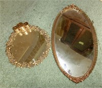 2 mirrored dresser trays