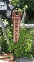 Welcome wooden sign