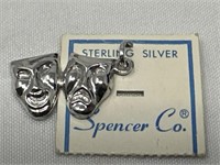 Sterling Silver Comedy/Tragedy Charm 1.75 Grams