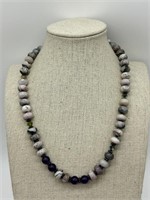 Sterling Silver Fancy Gemstone & AB Necklace