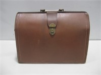 Vtg Split Cowhide Leather Briefcase See Info