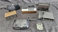 Group of vintage portable radios and Concord