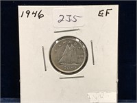 1946 Can Silver Ten Cent Piece  EF