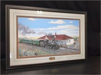 Framed Train Picture "Arrival at Inkster