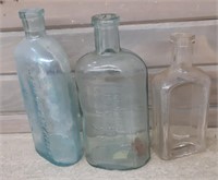 3 Vintage Medicine bottles