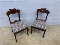 (2) Vtg. Saber Leg Upholstered Side Chairs