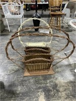 3 Wicker Plant Stands