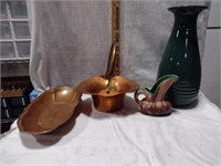 Haeger Pottery Vase & Copper Basket Lot
