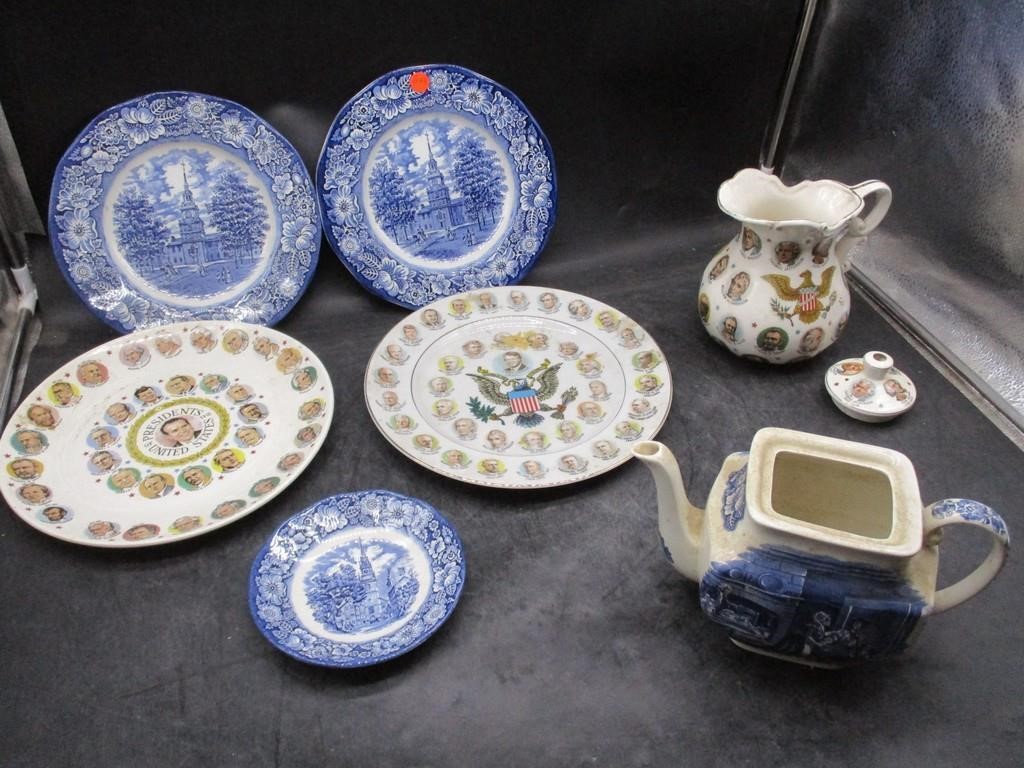 Plates, Creamer, Teapot