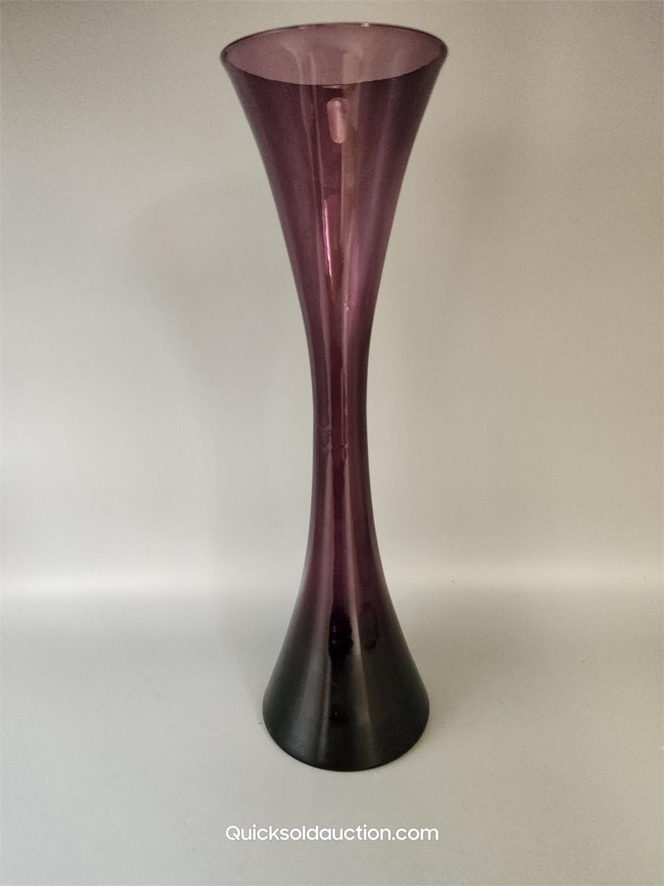 12 H. Purple Glass Bud Vase