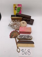 Vintage Vanity Table items, Coat Brushes, etc