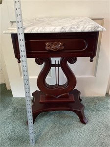 Victorian Marble Top End Table