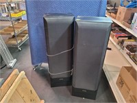 15" × 14" × 4ft tall Pioneer Speakers