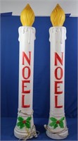 2 Vintage Noel Candlestick Blowmolds