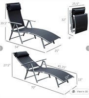Chaise Lounge Foldable Outdoor Chair 7-Position