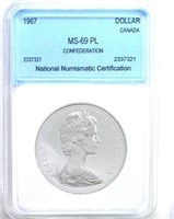 1967 Dollar NNC MS69 PL Confederation