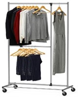 Simplehouseware Clothing Rack Dual Bar Adjustable