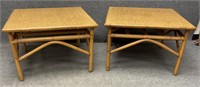 Pair of Matching Rattan End Tables