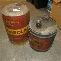 Early Veedol & Other Metal Gas Cans - Full