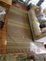Multi-Colored Woven Thatch Area Rug