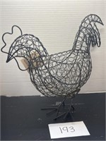 Metal chicken basket decor