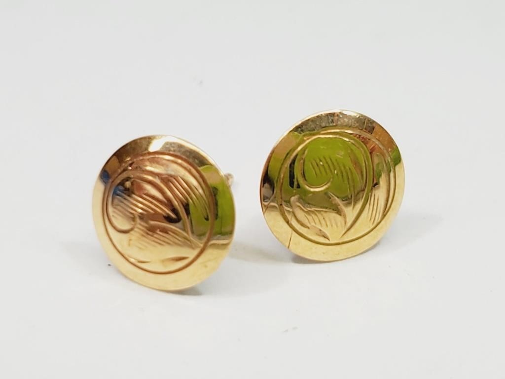 Vintage 1950's 14kt Gold Earrings Signed Bond Boyd