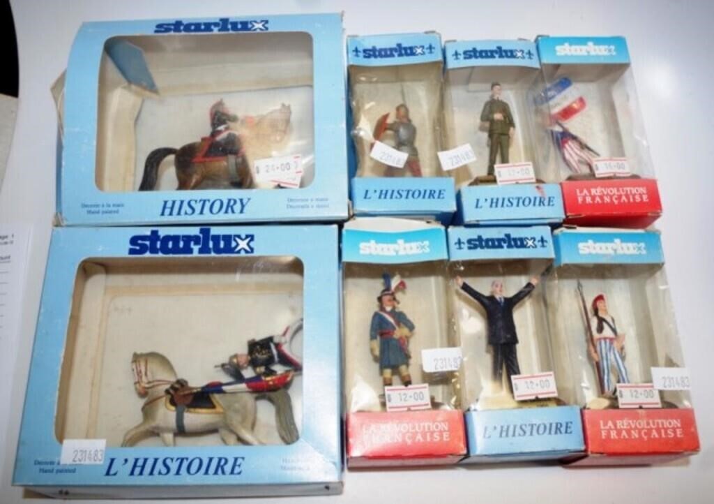 Eight various boxed Starlux plastic figures
