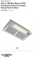 Broan-NuTone 300 CFM insert for Range Hood-Silver