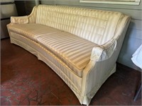 Gold Pinstripe Couch, Curved Design, Measures: