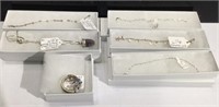 Sterling Silver Bracelets, Necklace and Pin TJC