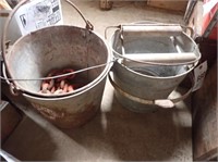 (2) Galv. Buckets, Vintage Mop Bucket, (2) Pcs.