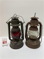 Vintage Dietz Little Wizard Railroad Lanterns (2)