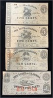 State of Alabama Confederate Fractional Currency
